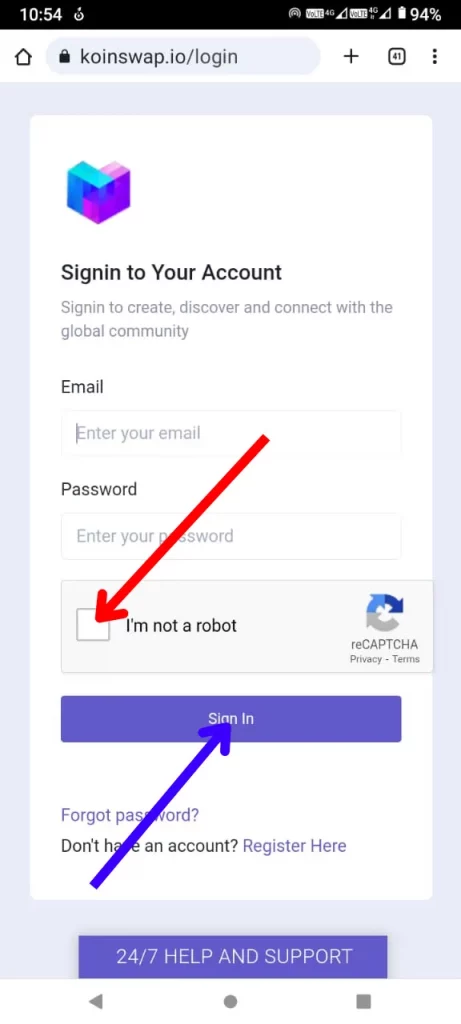 Koinswap.in Login Lo